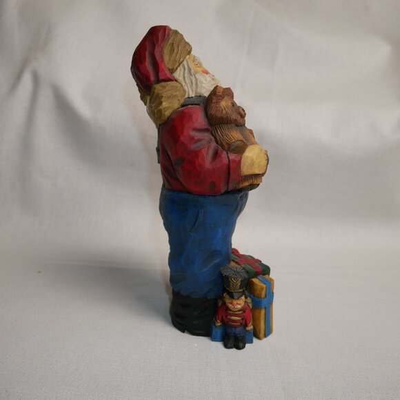 Handcrafted Santa Claus Figurine With Teddy Bear & Gifts by Craig Kirkwood Rare - Picture 7 of 9